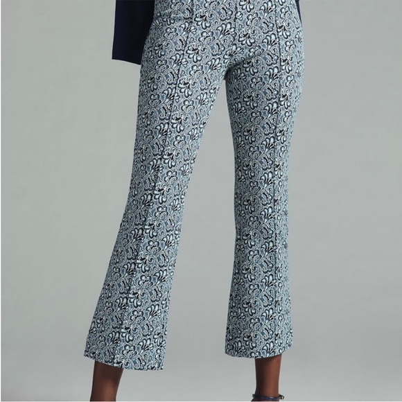 BOGO! Anthropologie Maeve The Margot Kick Flare Knit Crop Pant Blue Size Small - Picture 4 of 12